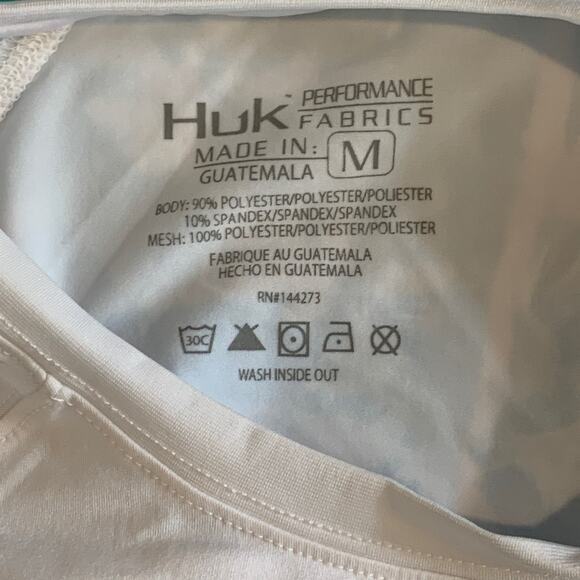 Huk T Shirt Womens M Medium White Paradise Pursuit Performance Long Sleeve Crew - Picture 8 of 12